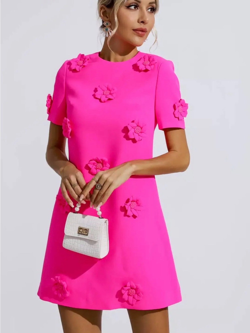 Catchall brand hot pink Jacqua floral mini dress - Picture 10 of 11